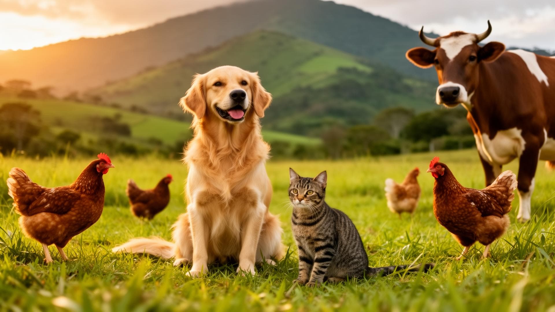 Animales felices en el campo colombiano